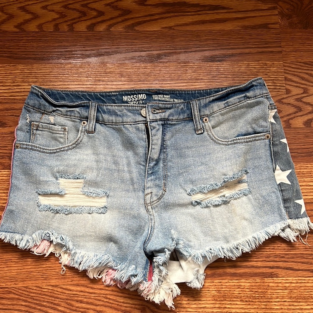 American flag jean shorts